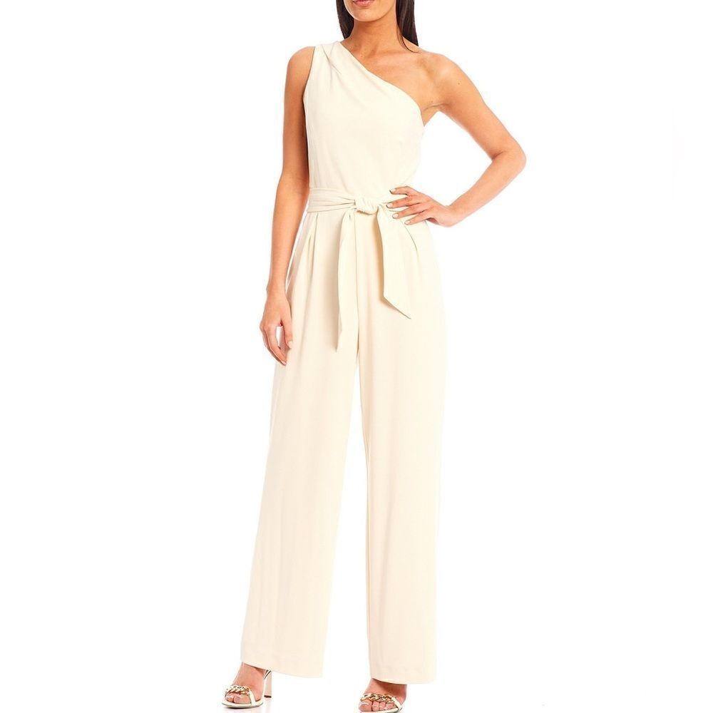 Antonio Melani Carlos One Shoulder Linen Jumpsuit - Picture 4 of 6